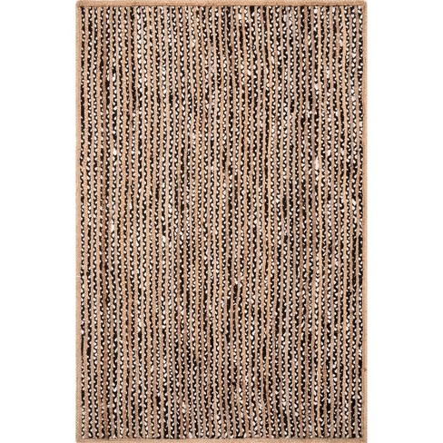 Colorful Natural Fibers Jute Area Rug 4X6 ft. 