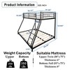 Lycvki Metal Twin over Full Bunk Bed, Noise Reduced, Squeak Free, Wooden Slat, No Box Spring Needed - 3 of 4