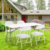 SKONYON 5ft Folding Table Portable Plastic Utility Table White Indoor Outdoor Dining Party Camp Tables - 3 of 3