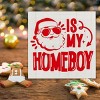 Funny Christmas Decorations, Santa Is My Homeboy Wooden Sign Home Decor, Santa Wooden Block Sign - 2 of 4