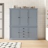 73'' Freestanding Wooden Kitchen Pantry Cabinet with Drawers and Adjustable Shelves for Storage and Organization in Dining Room or Kitchen - 2 of 4