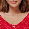 EVERLY JEWELRY | Yellow Plated Sterling Silver Lock and Key Necklace & White enamel on diamond Cut cable Chain, 16"+2 inc ext. - 4 of 4