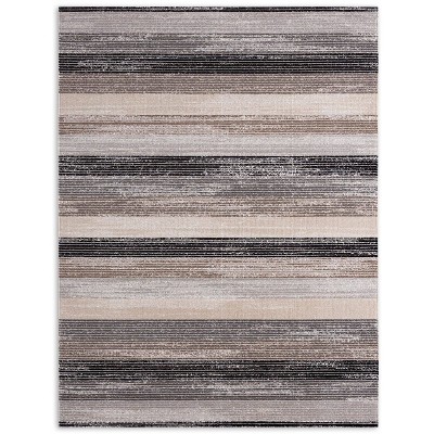 7'9" x 10'2" New York Patio Sofia Estelle Indoor/Outdoor Rug Gray/Mustard - Nicole Miller
