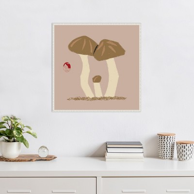 Beaded Frame Mushroom Family Canvas Wall Art