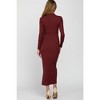 Pinkblush Burgundy Ribbed Mock Neck Side Slit Maternity Maxi Dress - 3 of 4