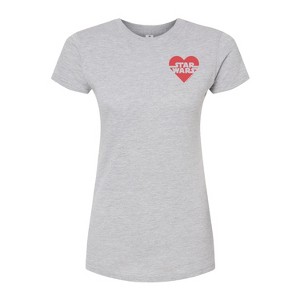 Women's - Star Wars - Valentine Heart Logo Fitted Graphic T-Shirt - 1 of 3