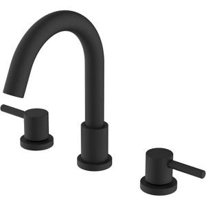 Coucheta 8" Bathroom Faucets - 3-Hole Widespread & Centerset with 2 Handles, Pop-Up Drain, 360° Spout, in Nickel or Black Finishes - 1 of 4