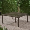 61'' Square Vintage Outdoor Patio Dining Table,Cast Aluminum Backyard Woven Tabletop Dining Table,Heavy Duty Outdoor Dining Table-Coolbibila - 3 of 4