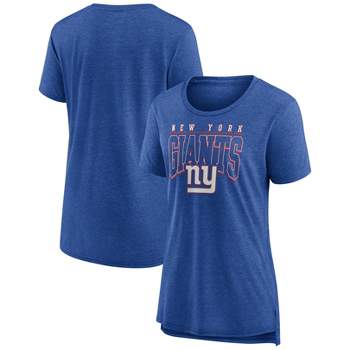 NFL New York Giants Women's Champ Caliber Heather Short Sleeve Scoop Neck Triblend T-Shirt