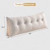 Bekrvio Wedge Headboard Pillow for Bed, Faux Linen Reading Backrest Cushion with Removable Cover & Pocket, Large Triangular Bed Rest - 2 of 4