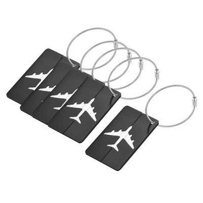 Unique Bargains Aluminium Lightweight Backpack Identifier Card Travel Luggage Tags 5 Pcs