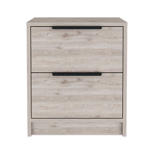 TIRAMISUBEST Nightstand - Gray Mobile File Cabinet with Wheels, 2-Drawer Storage Organizer for Bedroom, Office, Home - 1 of 4