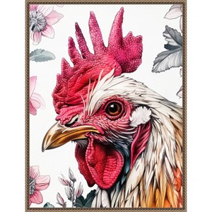 Amanti Art Red Rooster by Justyna Jaszke Framed Canvas Wall Art - 1 of 4