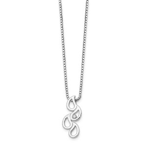 Black Bow Jewelry Multi Teardrop Diamond Necklace in Rhodium Plated Silver, 18-20 Inch - 1 of 4