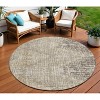 Khaki And Beige Geometric Washable Indoor Outdoor Area Rug - 2 of 4