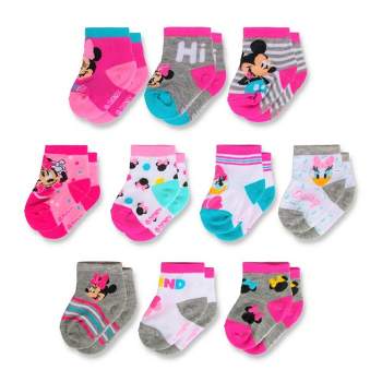 Minnie Mouse baby-girls 10-pack Infant Sock, Multicolor Dark (0-24 Months)