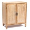 LuxenHome Farmhouse Panel 2-Door Cabinet with Storage, 27.56" Wide Accent and Storage Cabinet with Shelves for Living Room, Kitchen, Entryway Brown - 3 of 4