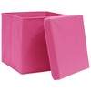 vidaXL Storage Boxes with Lids 4 pcs Pink 12.6 in x12.6 in x12.6 in Fabric - 3 of 4