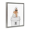 Stupell Industries Girl in Robe Morning Coffee Black Framed Floater Canvas Wall Art - 3 of 4