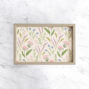 Rustic Marlin Spring Florals Welcome Wooden Serving Trays - 1 of 1