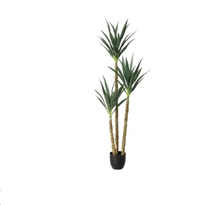 Artificial Tree,6Ft Faux Agave Plant With 3 Trunks, Tall Faux Plant In Pot With Lifelike Leaves Bark, Garden Artificial Tree For Home Office Decor - 1 of 4