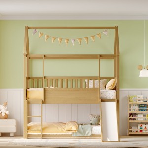 VYNXARIA House Bunk Bed with Convertible Slide and Ladder ¨C Twin Over Twin - 1 of 4