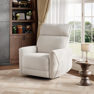 Power Recliner Chair, Swivel Rocker Chair for Adults, Upholstered Fabric Glider Recliner Nursery Chair with USB Ports - 1 of 4