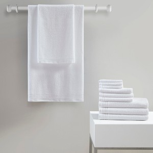 12Pcs 100% Cotton Solid Bath Towel Set, Anti-Microbial Zero Twist Front Quick Dry Towel - 1 of 4