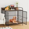 48-inch wide large dog crate furniture, 360° adjustable elevated feeder, removable pet fence, sturdy metal construction, easy to assemble - 4 of 4