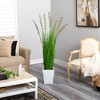 Nearly Natural 64-in Wheat Grass Artificial Plant in White Metal Planter - 4 of 4