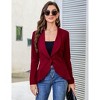 Coolmee Womens Casual Blazer Long Sleeve Open Front Ruffle Work Office Cardigan Jackets - 4 of 4