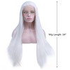 Unique Bargains Women Long Straight Hair Lace Front Wig with Wig Caps 24" 1PC - 2 of 4