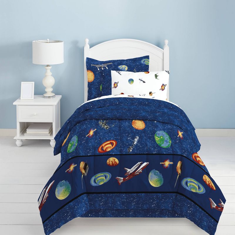 Outer Space Mini Bed in a Bag Blue - Dream Factory, 1 of 5