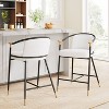 Christopher Knight Home Set of 2 26" Daniel Contemporary Upholstered Iron Counter Height Barstools Beige - 2 of 4