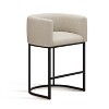 NEWLAYOUT Counter Height Bar Stools Set of 2, 24" Height Barstools for Dining Room, Upholstered Bar Chair for Kitchen Island, Beige - 3 of 4