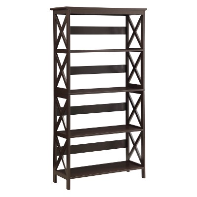 Oxford 5 Tier Bookcase Espresso - Breighton Home