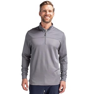 Cutter & Buck Traverse Stripe Stretch Quarter Zip Mens Big and Tall Pullover Jacket - 1 of 1