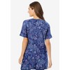 Woman Within Plus Size Perfect Printed Short-Sleeve V-Neck Tunic - 3 of 4