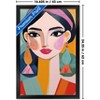 Trends International Reinders: Portraits - Vibrant Woman I Framed Wall Poster Prints Black Framed Version 14.725" x 22.375" - 3 of 4