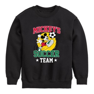 Boys' - Disney - Mickey's Soccer Graphic Long Sleeve Fleece Sweatshirt - 1 of 4
