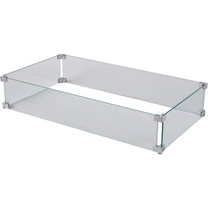 Fire Sense 63248 Fire Pit Wind Guard Tempered Glass Best Flame Viewing Experience For Propane Gas Fire Pits & Patio Heaters - Rectangular Wind Guard - 1 of 4