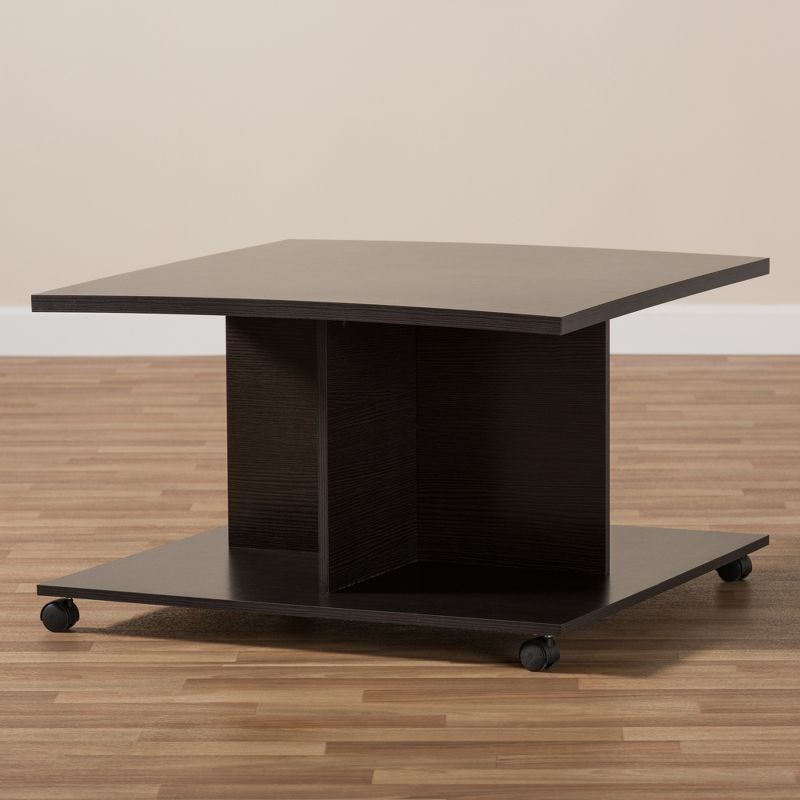 Cladine Modern and Contemporary Finished Coffee Table Dark Brown - Baxton Studio, 6 of 8