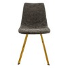 LeisureMod Markley Dining Chair Modern Upholstered Leather with Gold Legs Set of 4 - 2 of 4