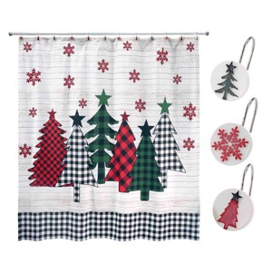 Avanti Linens Tis the Season Shower Curtain & Hook Set - 1 of 3