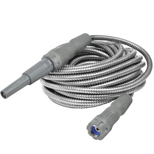 Bernini 50' No-Kink Expandable Metal Garden Hose with New Grip Collar - Gray: Durable Stainless Steel, 1/2" Diameter - 1 of 3