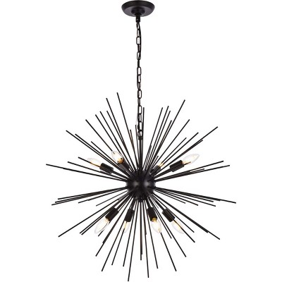Elegant Lighting Timber 8 lights black pendant