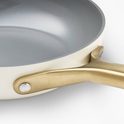 8 Nonstick Ceramic Coated Aluminum Frying Pan With Champagne Handle Cream - Figmint™