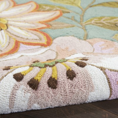 Aqua Bloom Extravaganza Round Tufted Synthetic Rug XXL