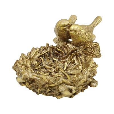 Transpac Resin Gold Birdfeeder Home Decorations Spring