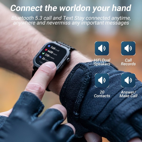 STA ZW66 Smart Watch, Smartwatch impermeable IP68 para hombres y mujeres, más de 180 modos deportivos, rastreador de fitness de 2.01 pulgadas con llamadas Bluetooth (responder/realizar llamadas) 5